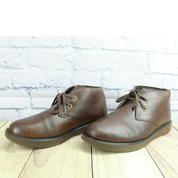 LL Bean Stonington Brown Leather Lace Up Casual Work Chukka Boots Size 9 M - Picture 2 of 9